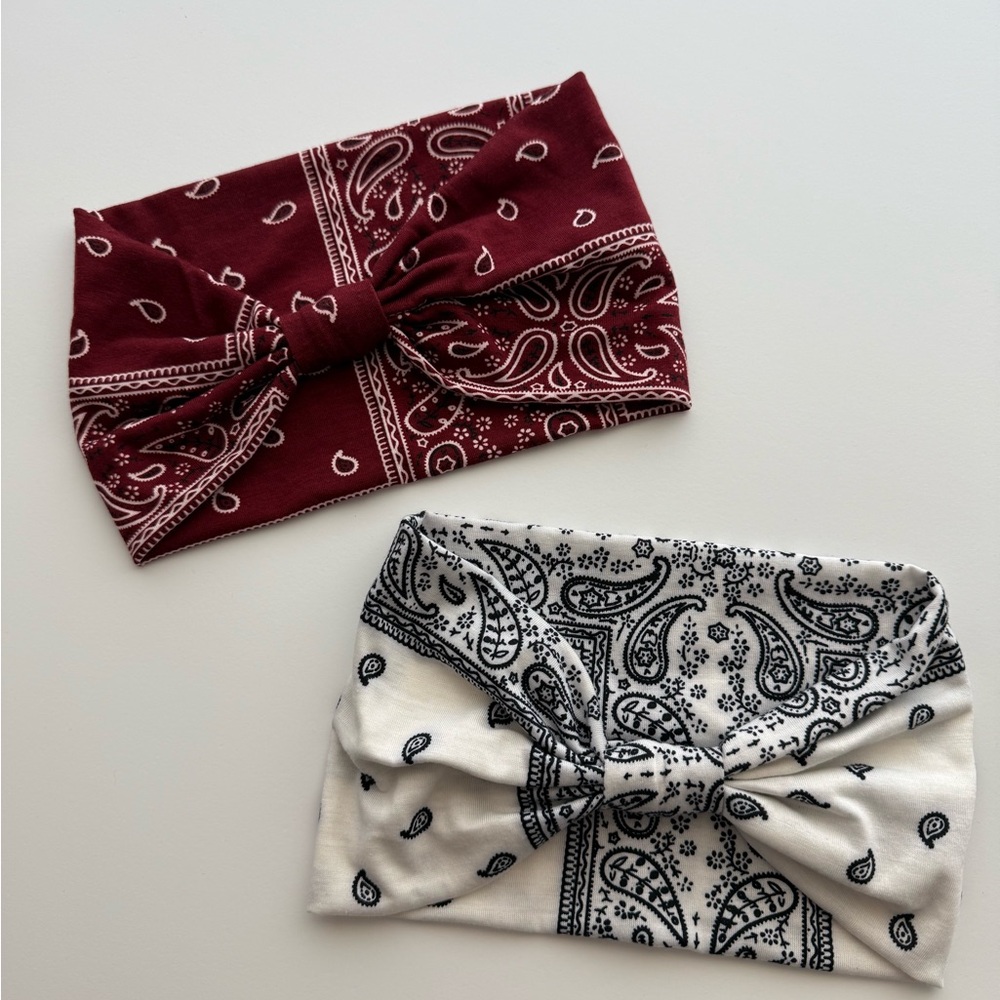 Bandana Headbands - Red and White